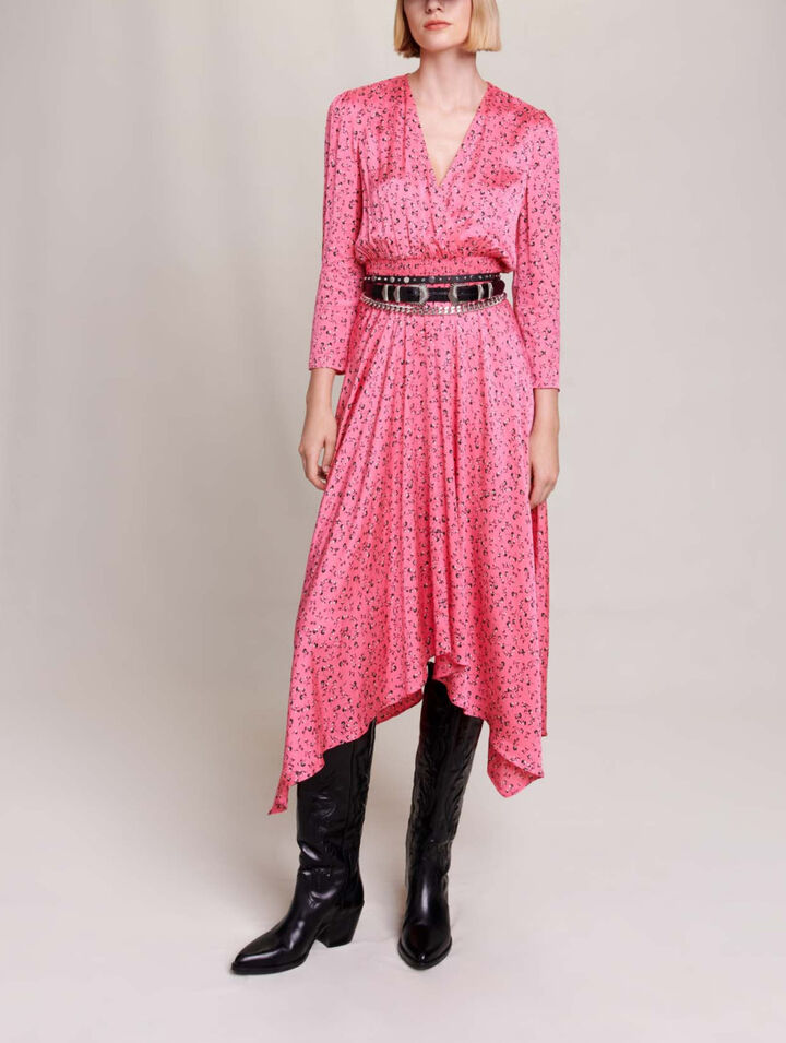 Robe mi-longue imprimé fleuri