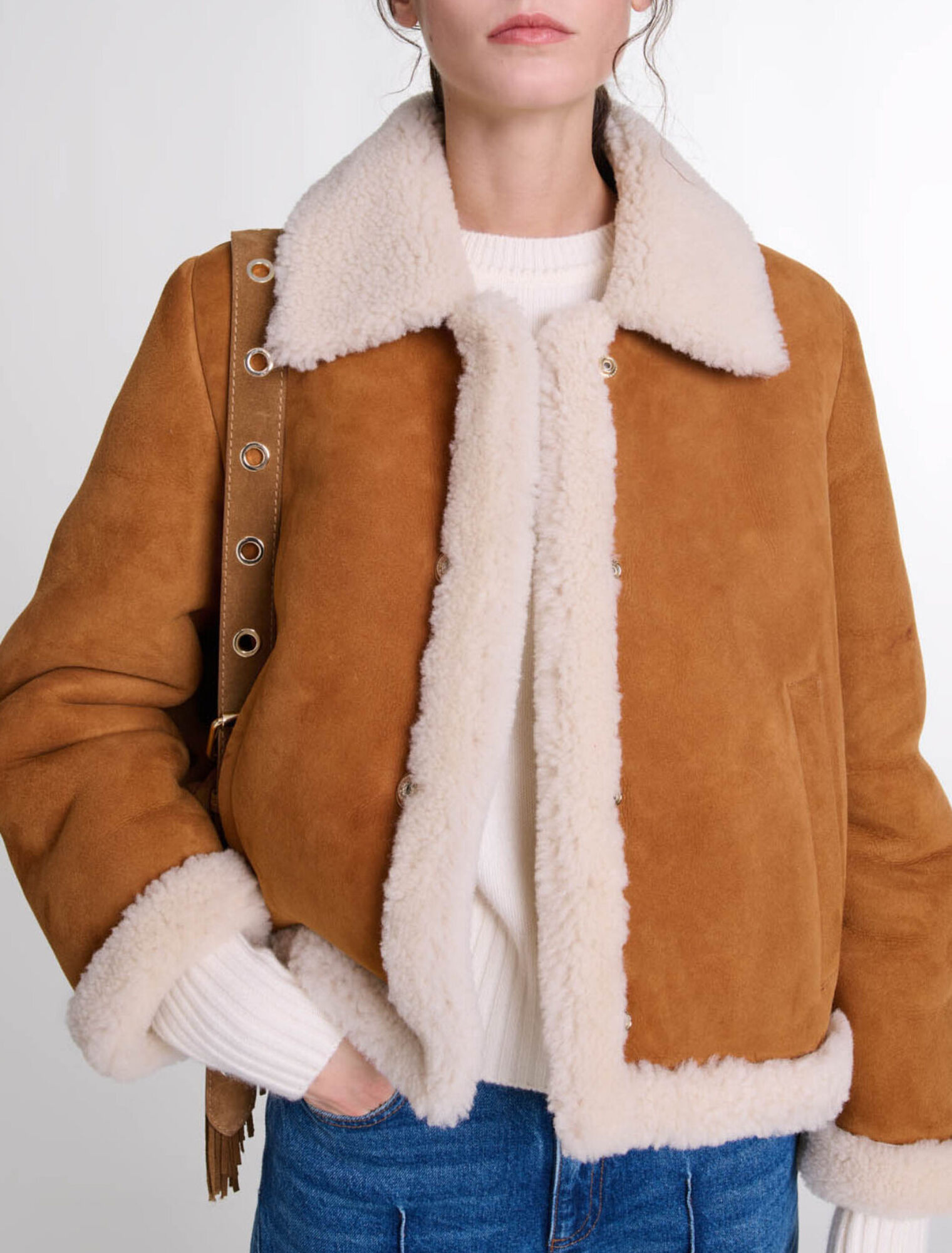 Manteau fourr&eacute; effet mouton