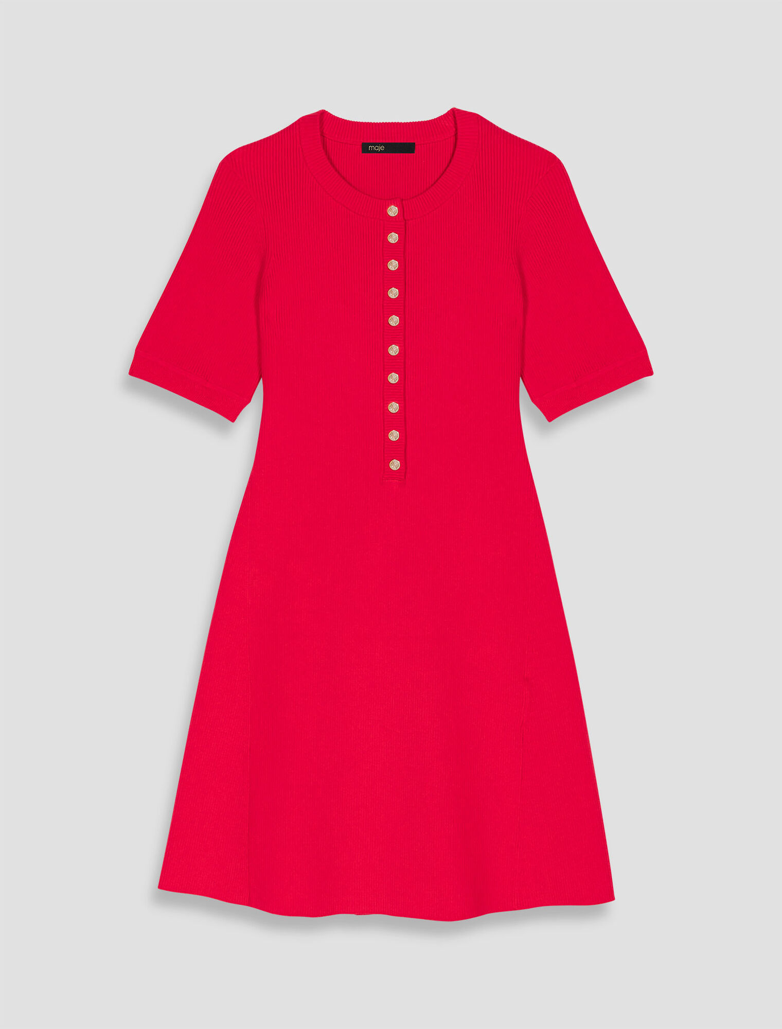 Robe courte en maille cotelée