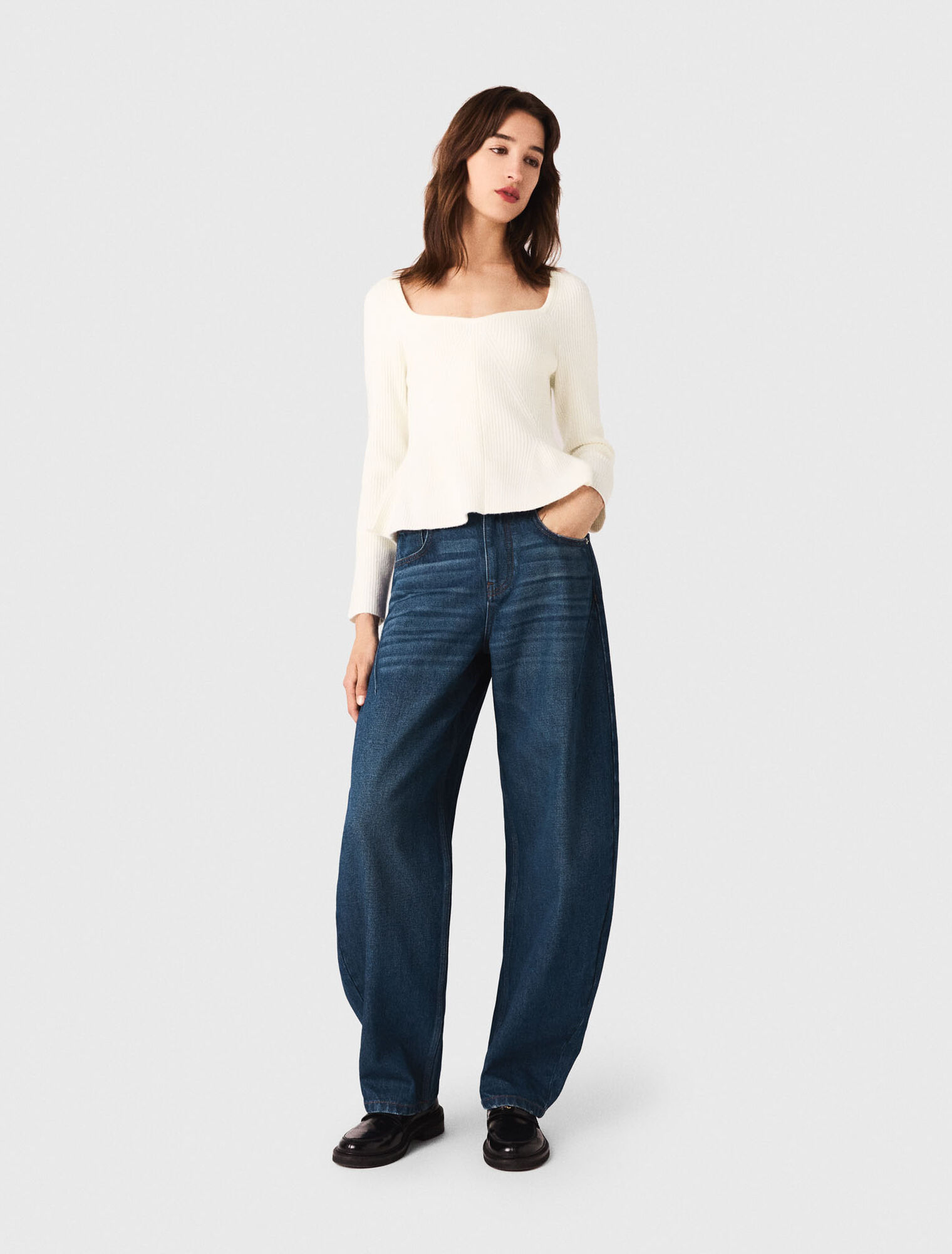 Pull à taille péplum