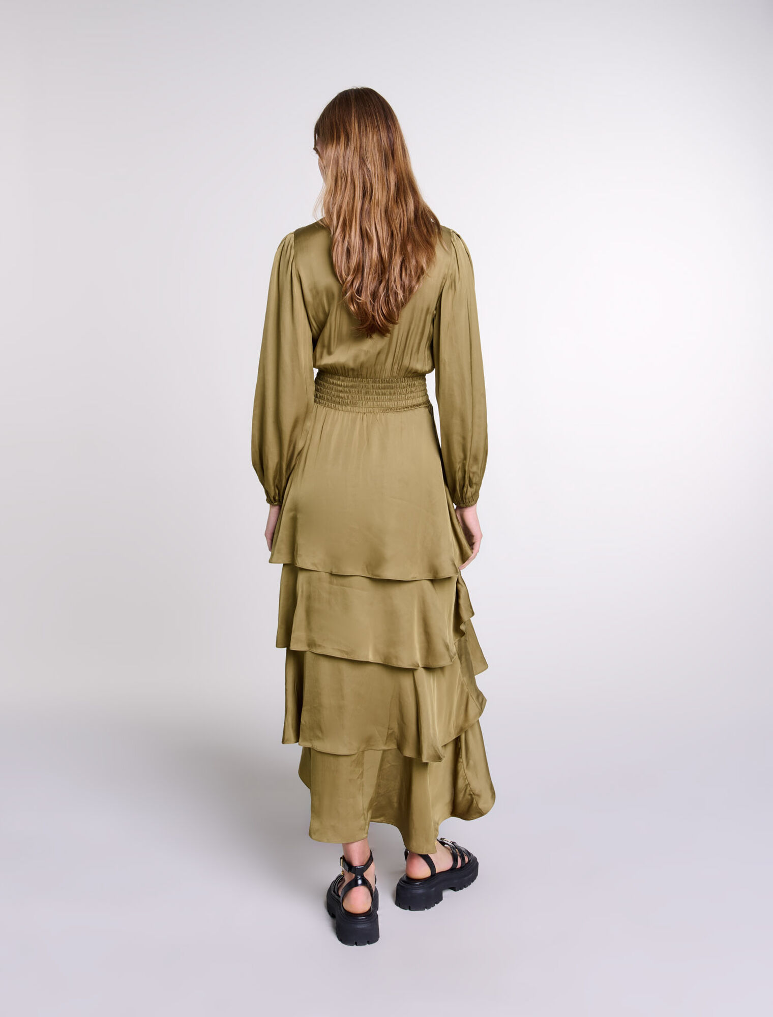 Robe longue à volants