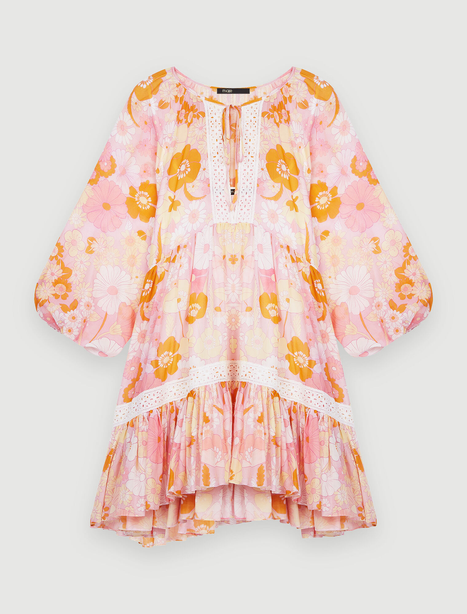 Robe en voile de coton et soie