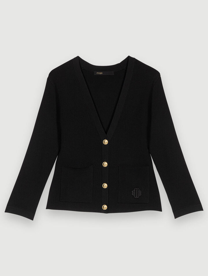 Maje Cardigan En Maille In Noir