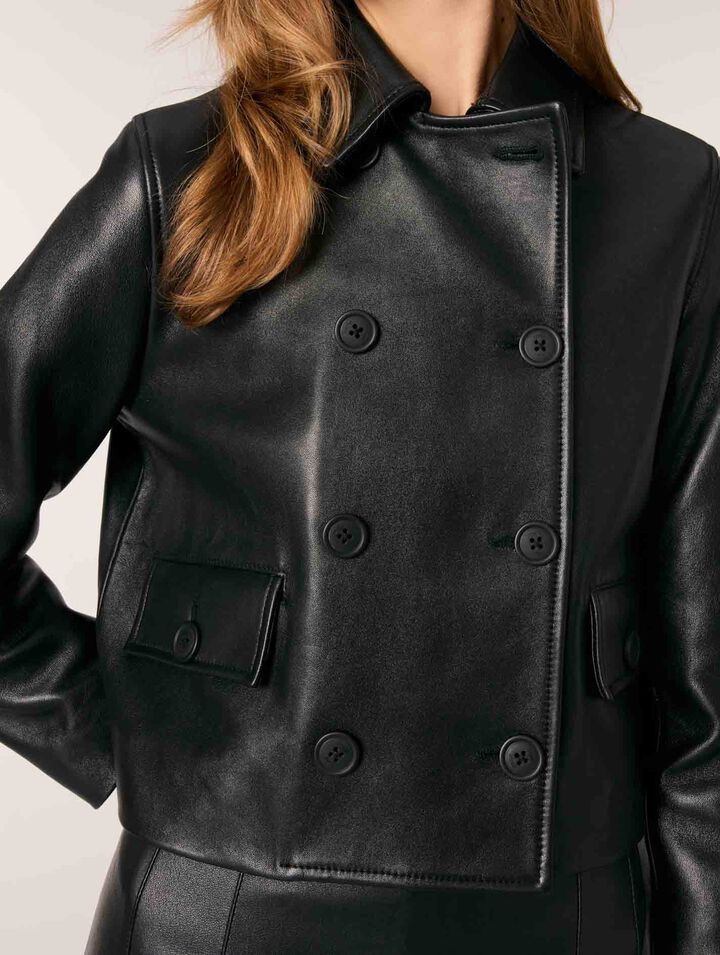 Veste courte en cuir