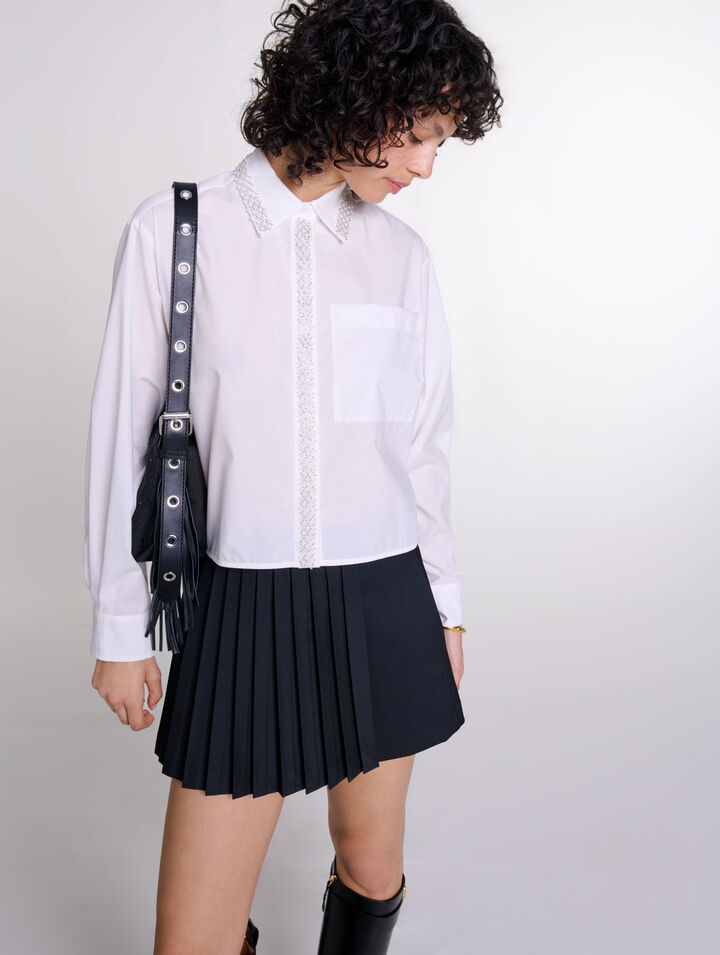 Chemise courte ornée de perles