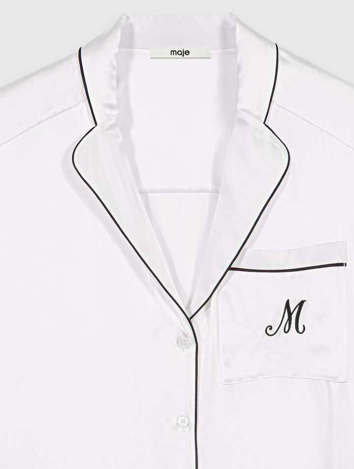 Chemise en soie brod&eacute;e