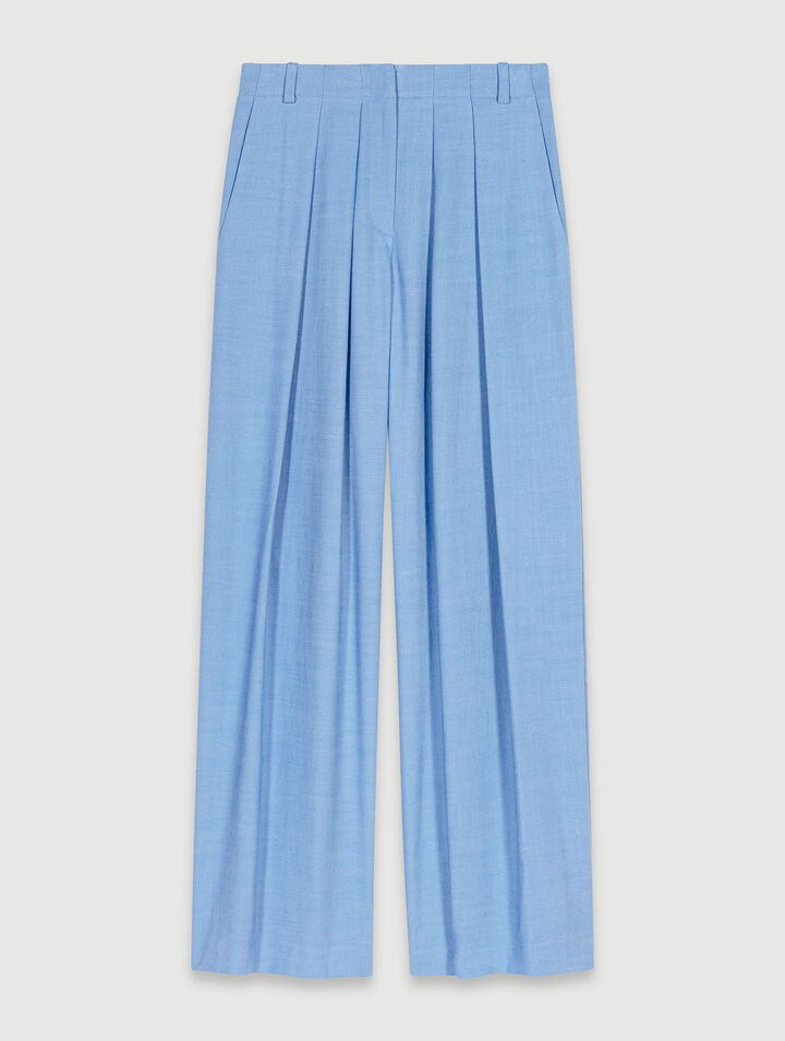 Pantalon de tailleur large à plis 