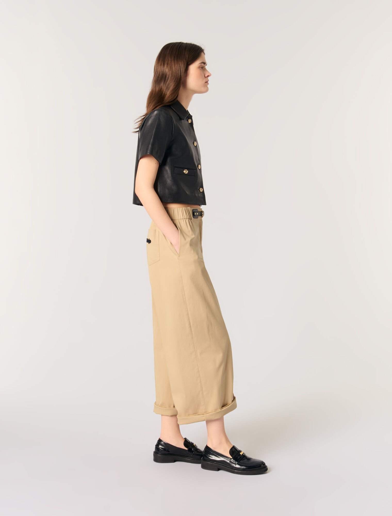 Pantalon large en coton