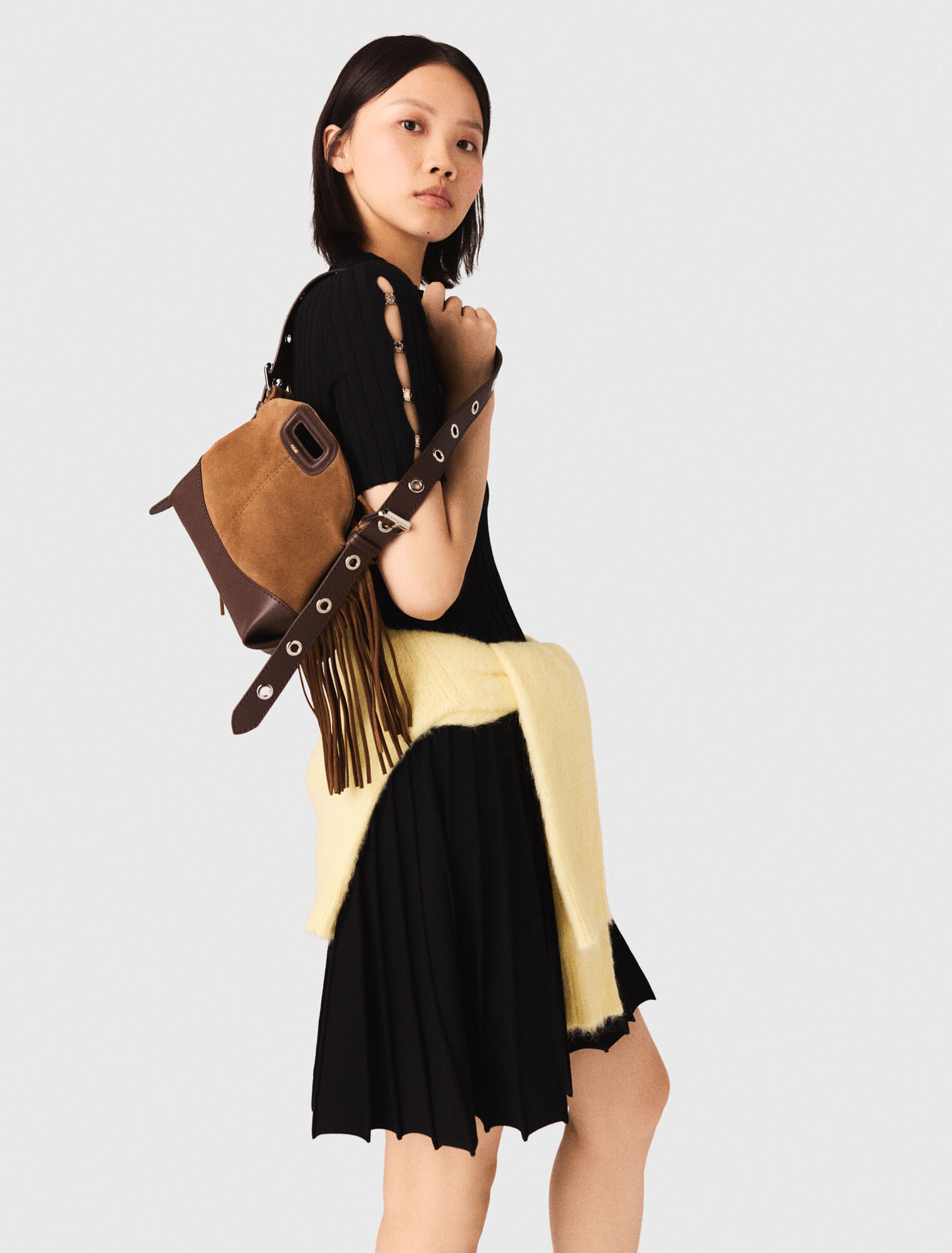 Sac Miss M mini en mix cuir/suède