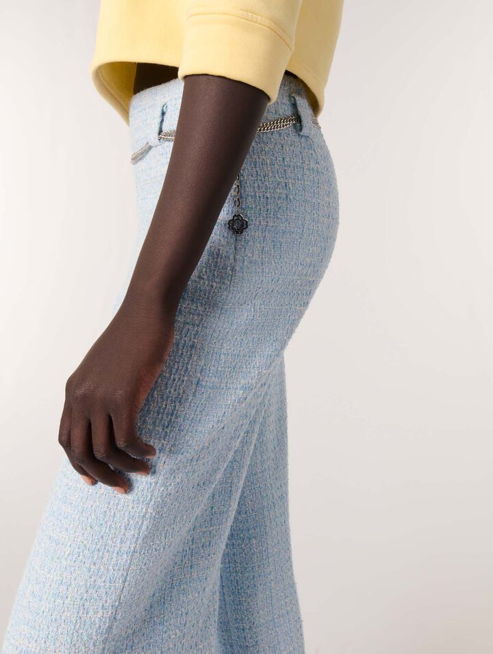 Pantalon en tweed avec ceinture