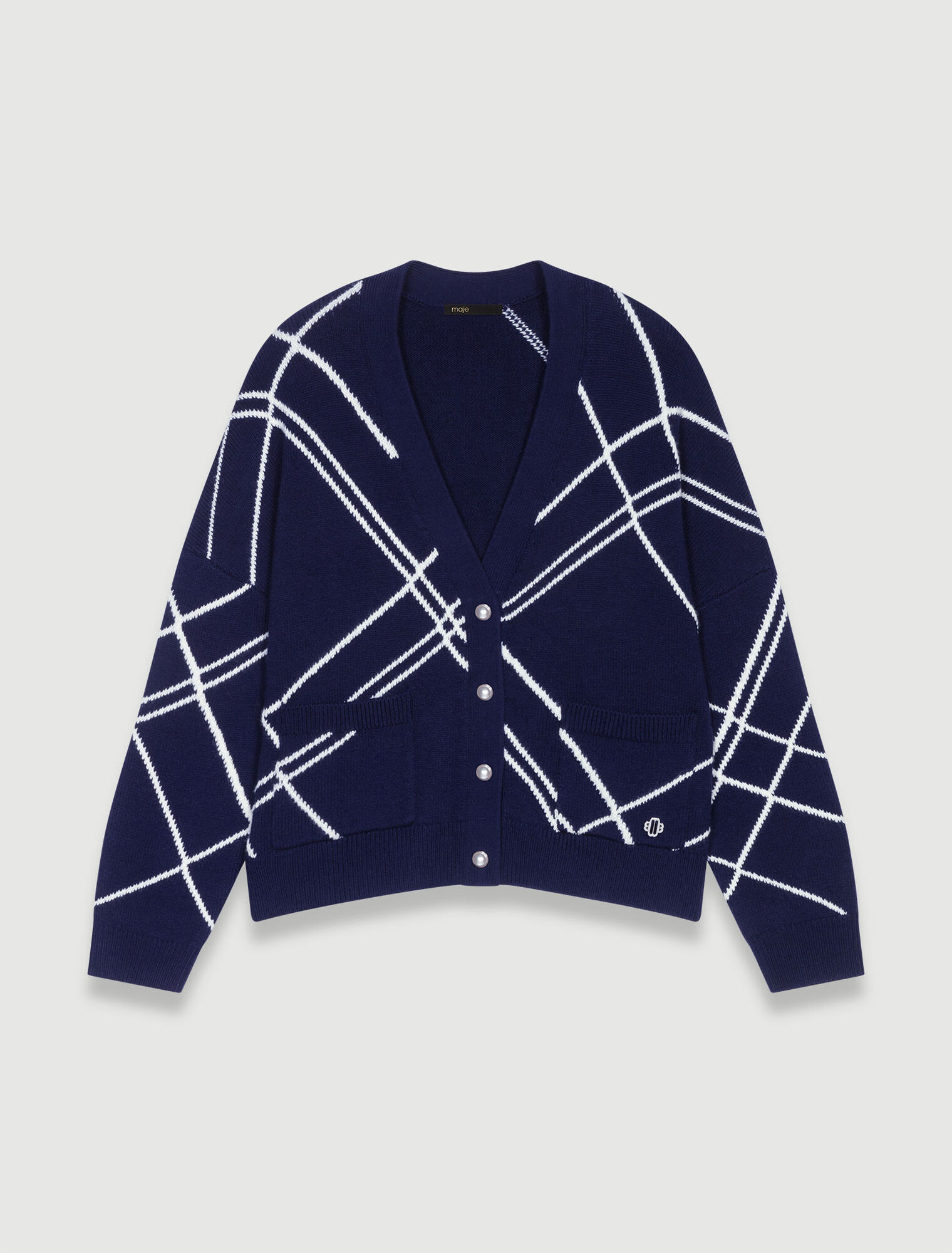 Cardigan en maille à rayures
