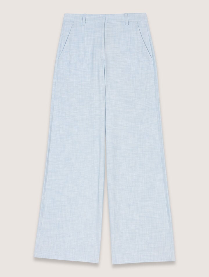 Maje Pipa Wide-leg Suit Trousers In Bleu