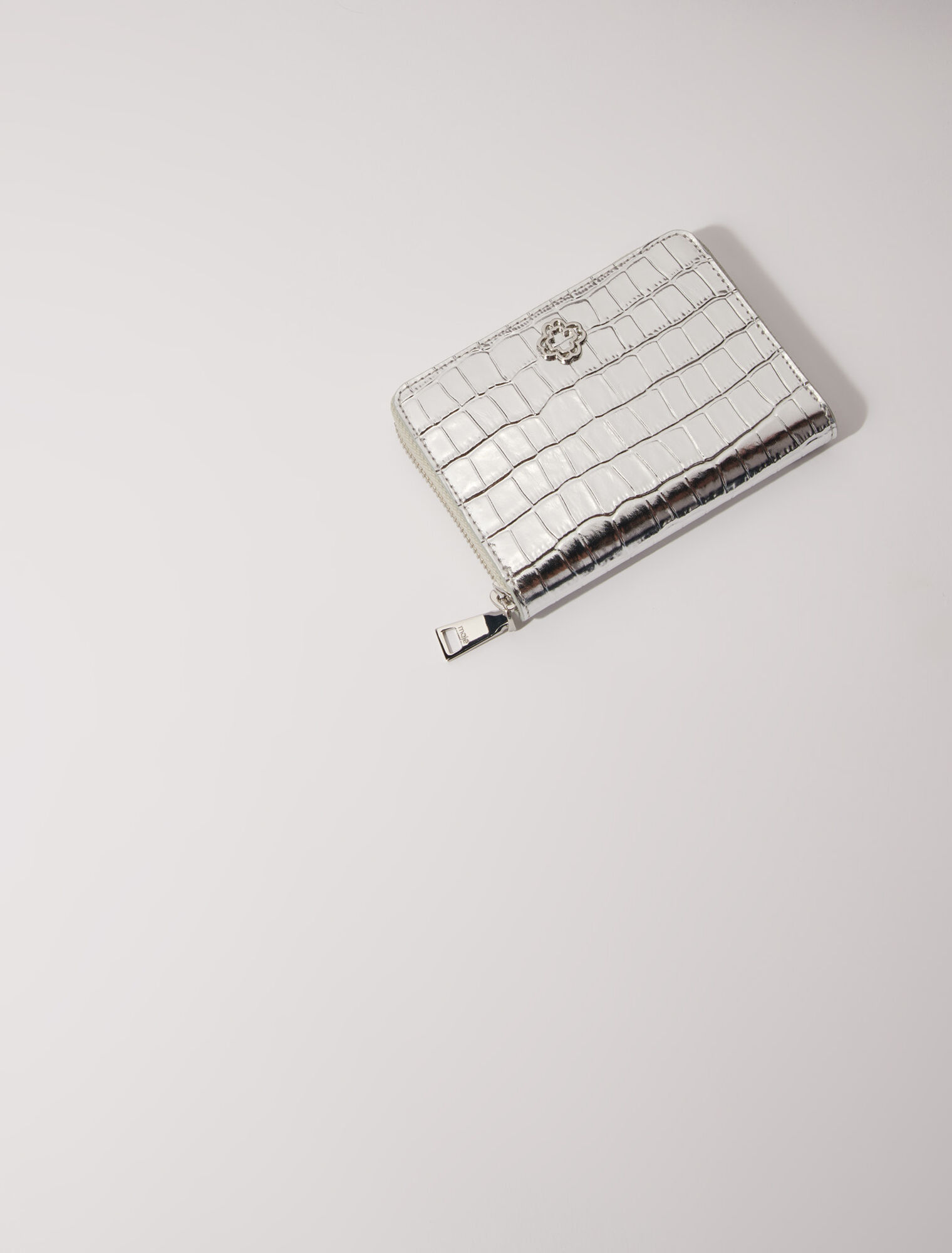 Portefeuille en cuir embossé croco
