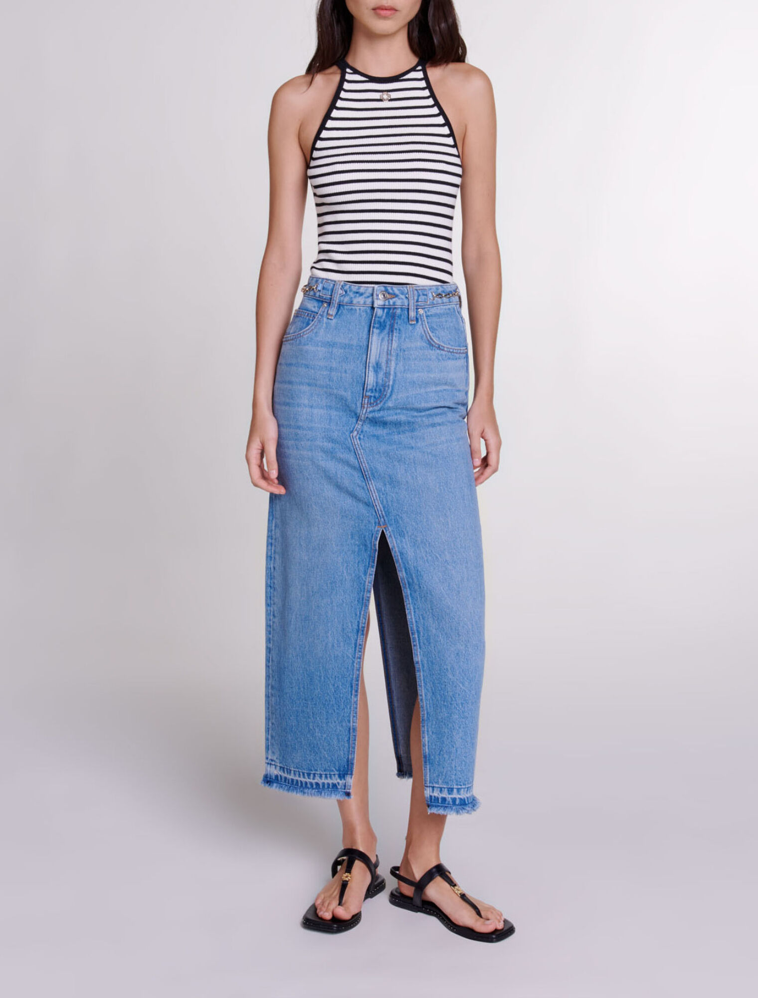 Jupe longue en denim