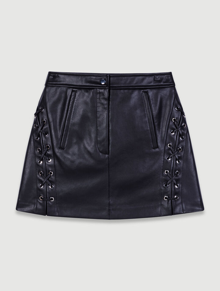 Jupe courte en cuir