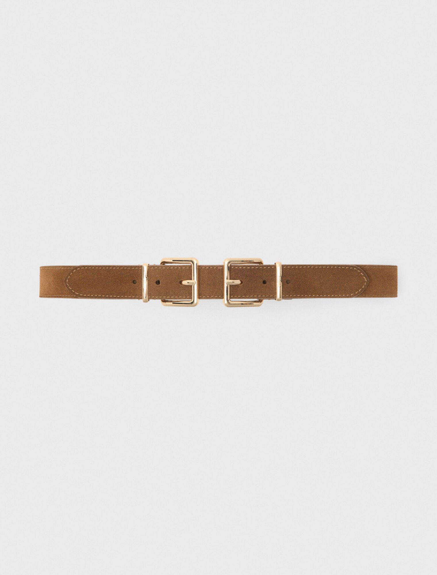 Ceinture su&egrave;de avec double boucles