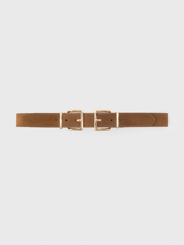 Ceinture su&egrave;de avec double boucles