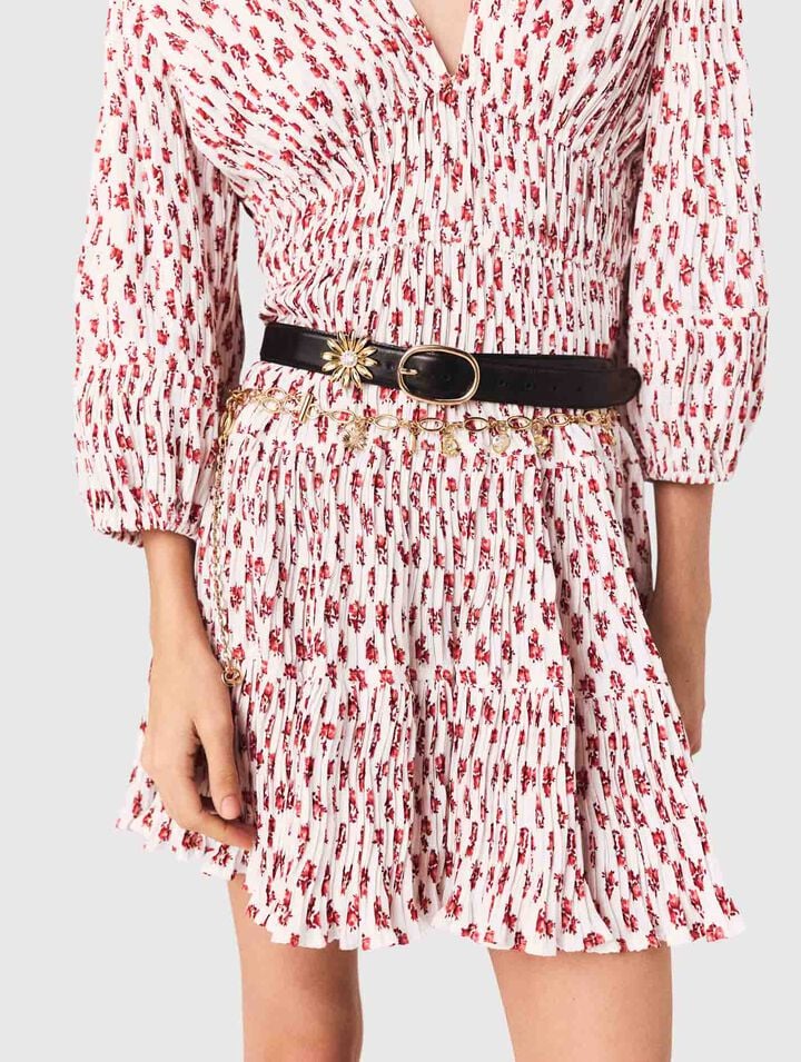 Ceinture en cuir &agrave; bijou amovible