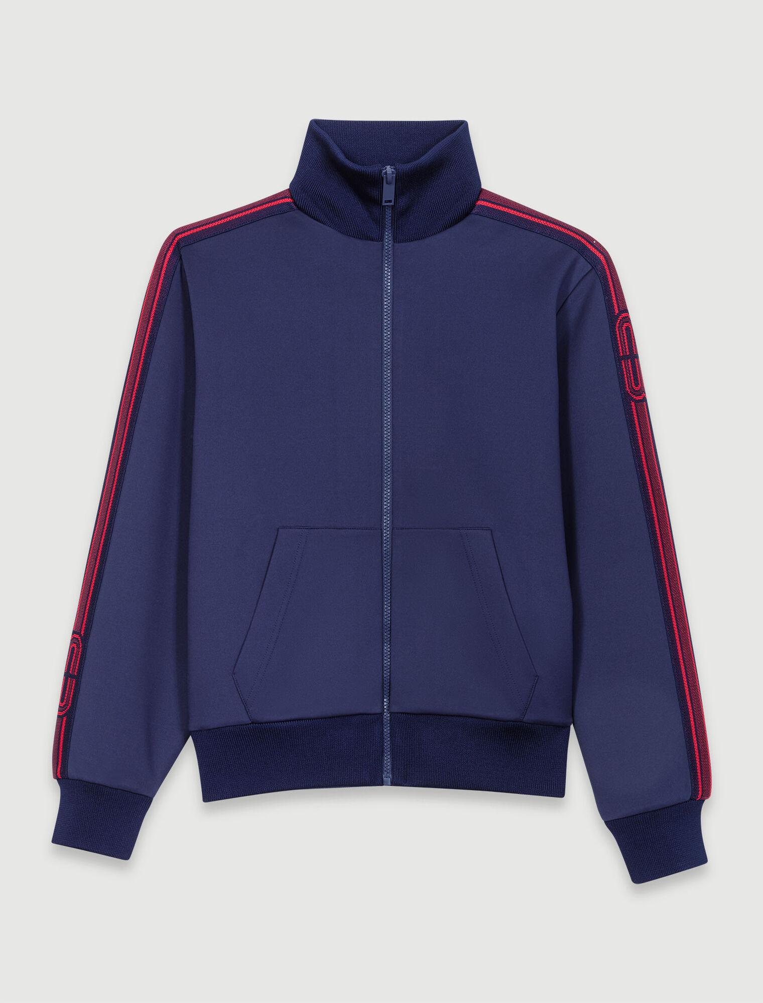 Sweat zippé à bandes