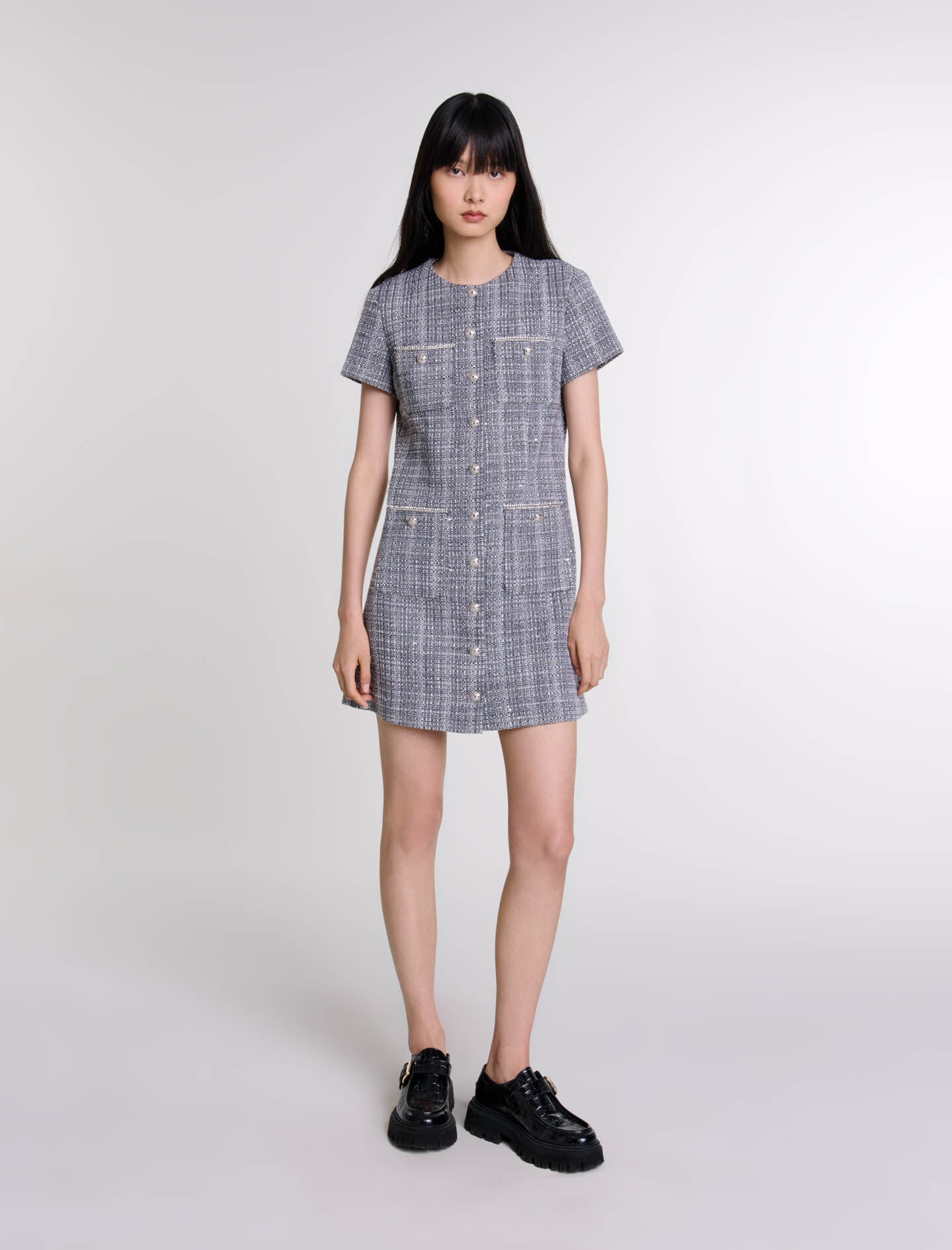 Robe en tweed maje sale