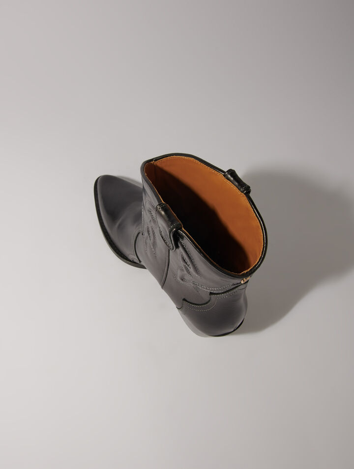 Bottines santiags en cuir