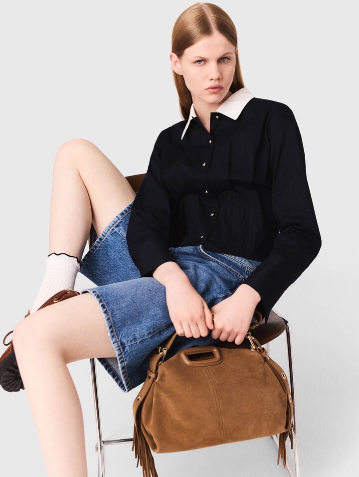 Chemise courte en popeline