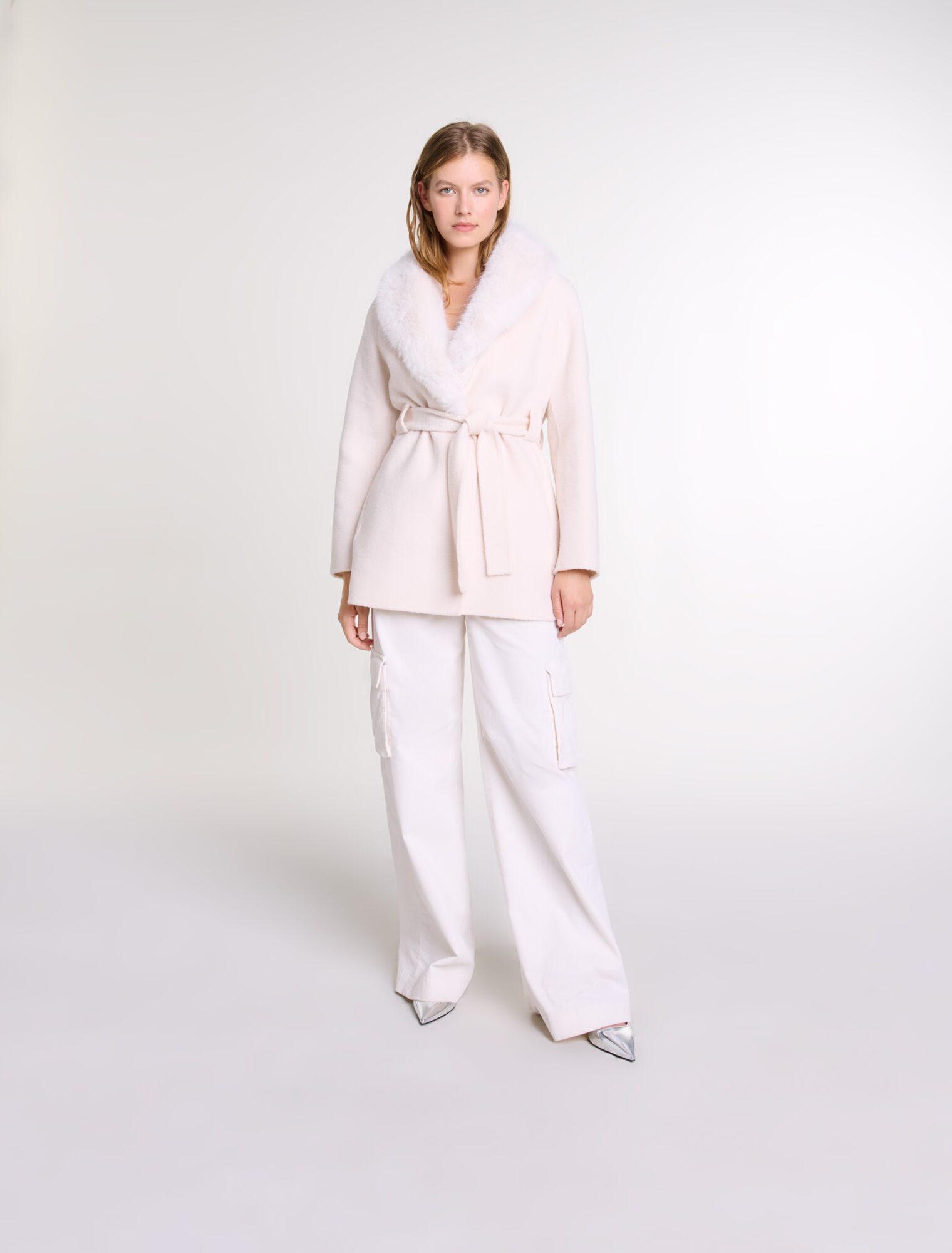 Manteau long en fausse fourrure