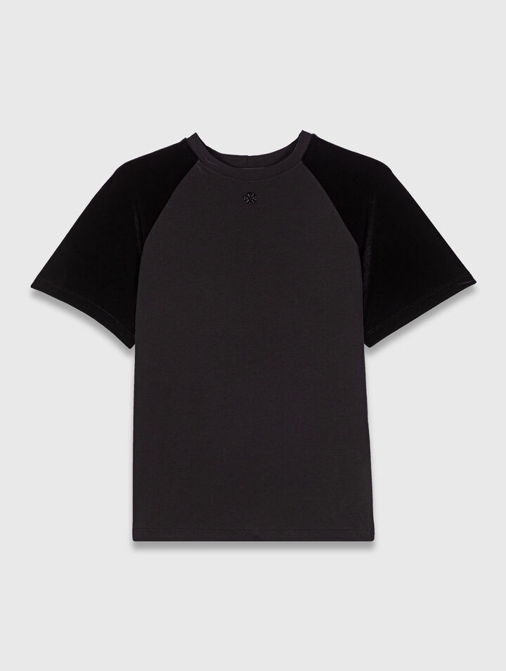 Tee shirt à manches velours