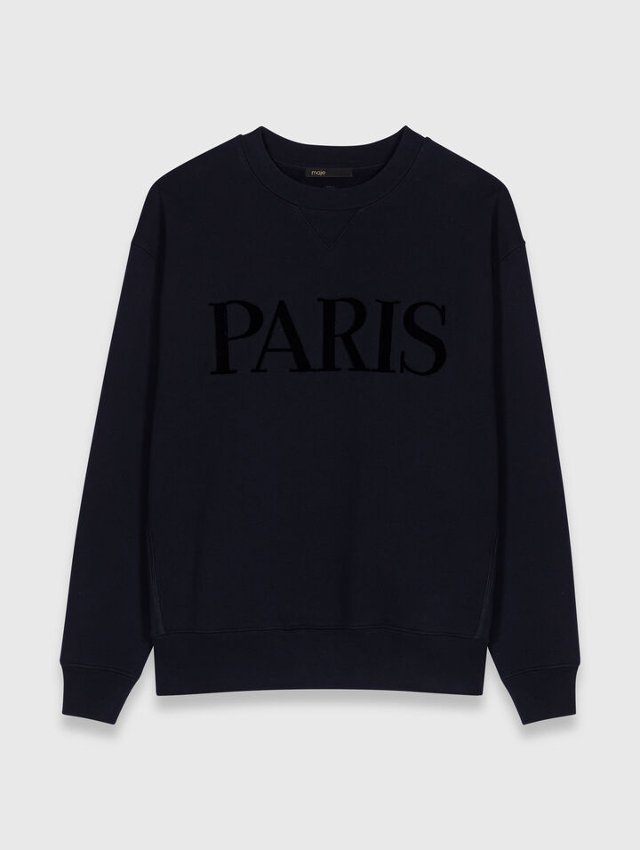 Sweatshirt logo Paris en relief
