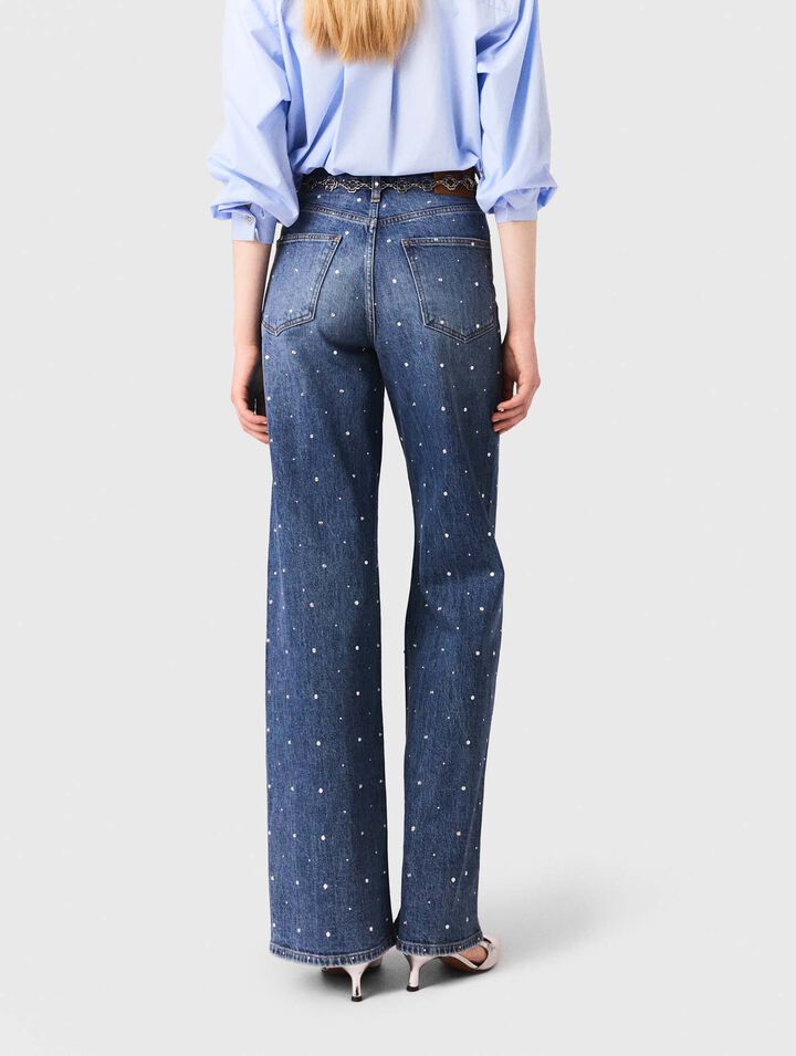 Jean large en denim avec clous
