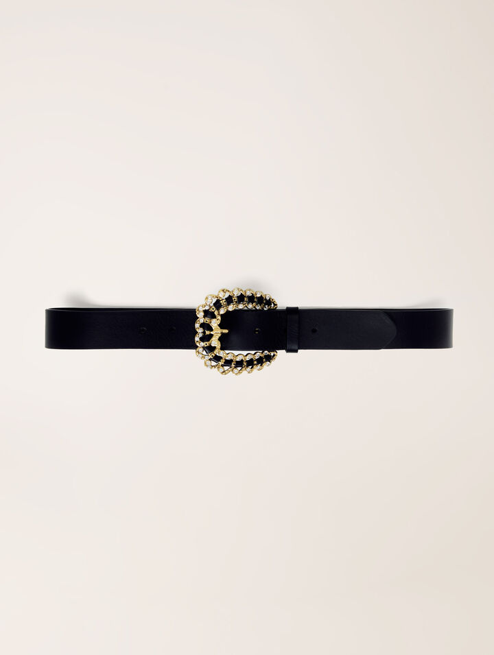 Ceinture à boucle strassée