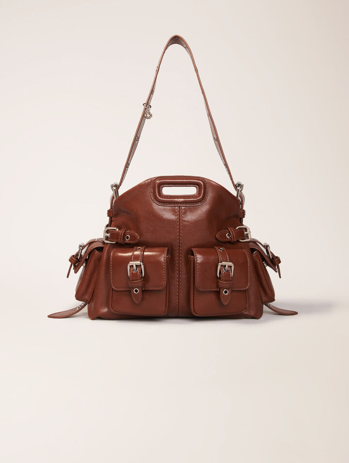 Maje Sac Miss M Mini Cargo En Cuir Use In Marron