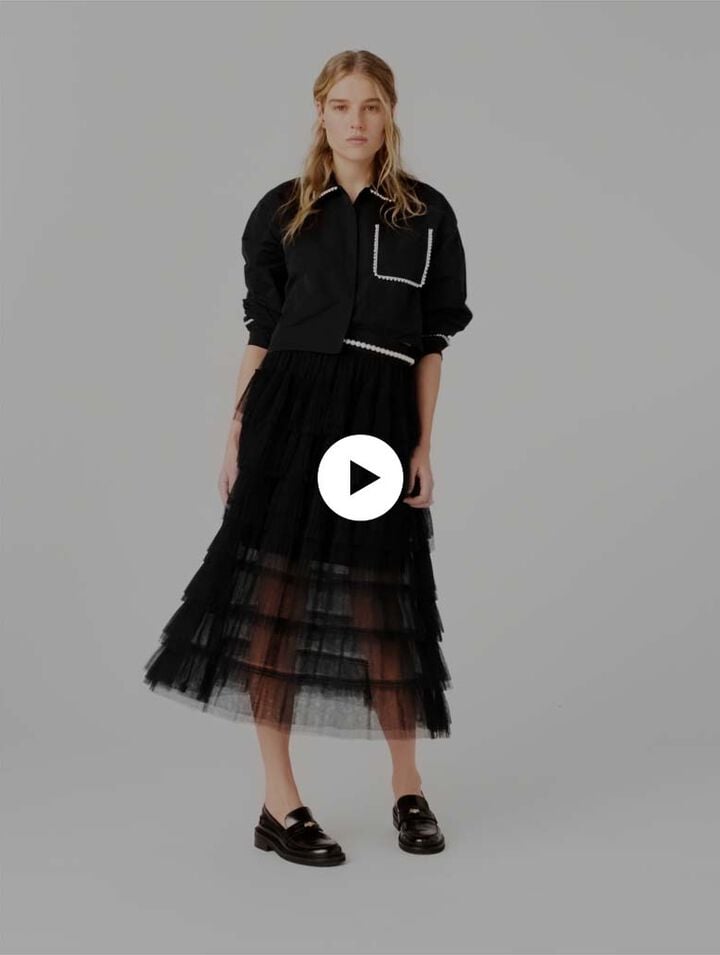 Jupe midi en tulle