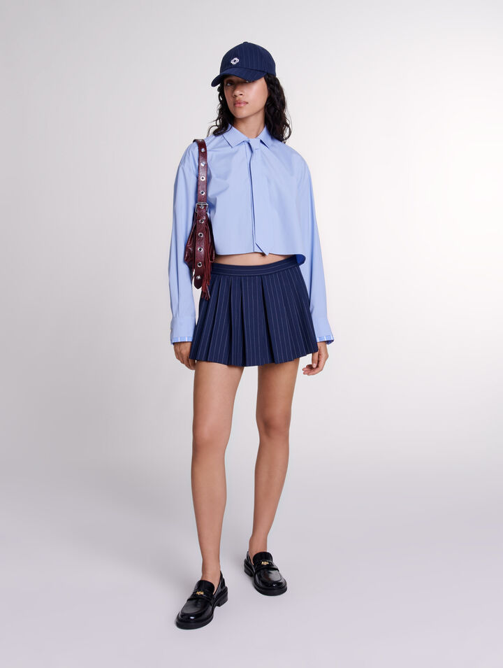 Short trompe l'œil à rayures 