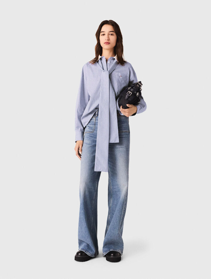 Chemise lavalliere rayée