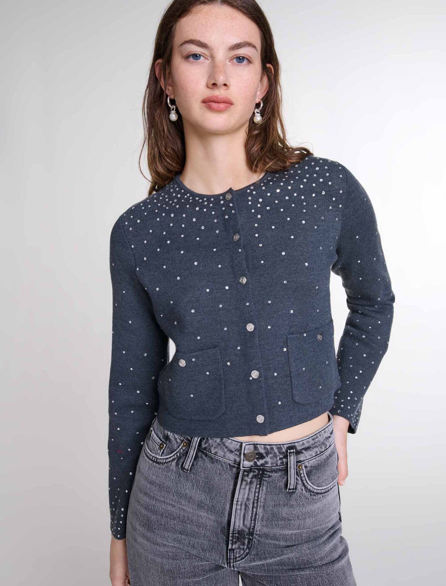 Pull en maille à strass