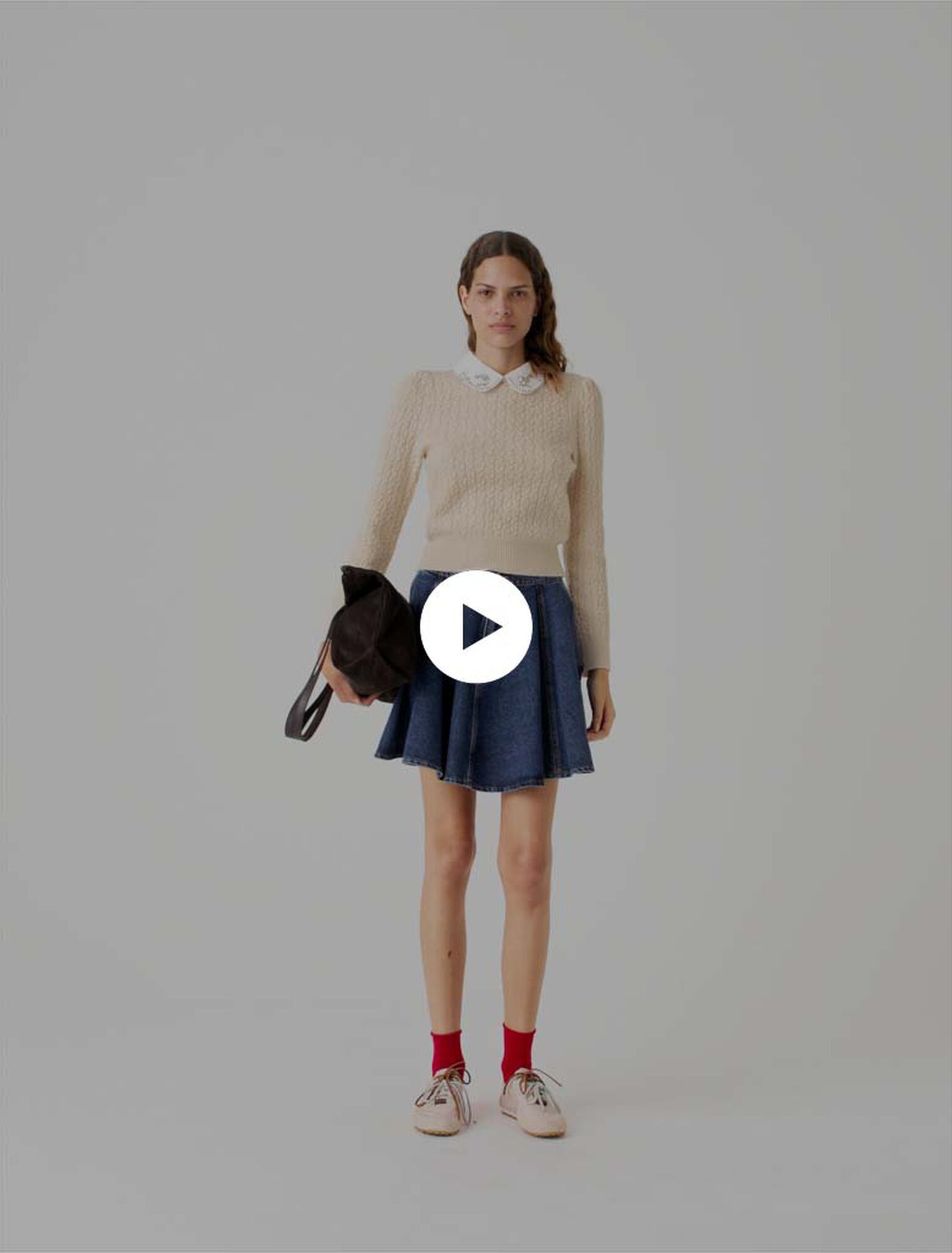 Pull avec col amovible en popeline