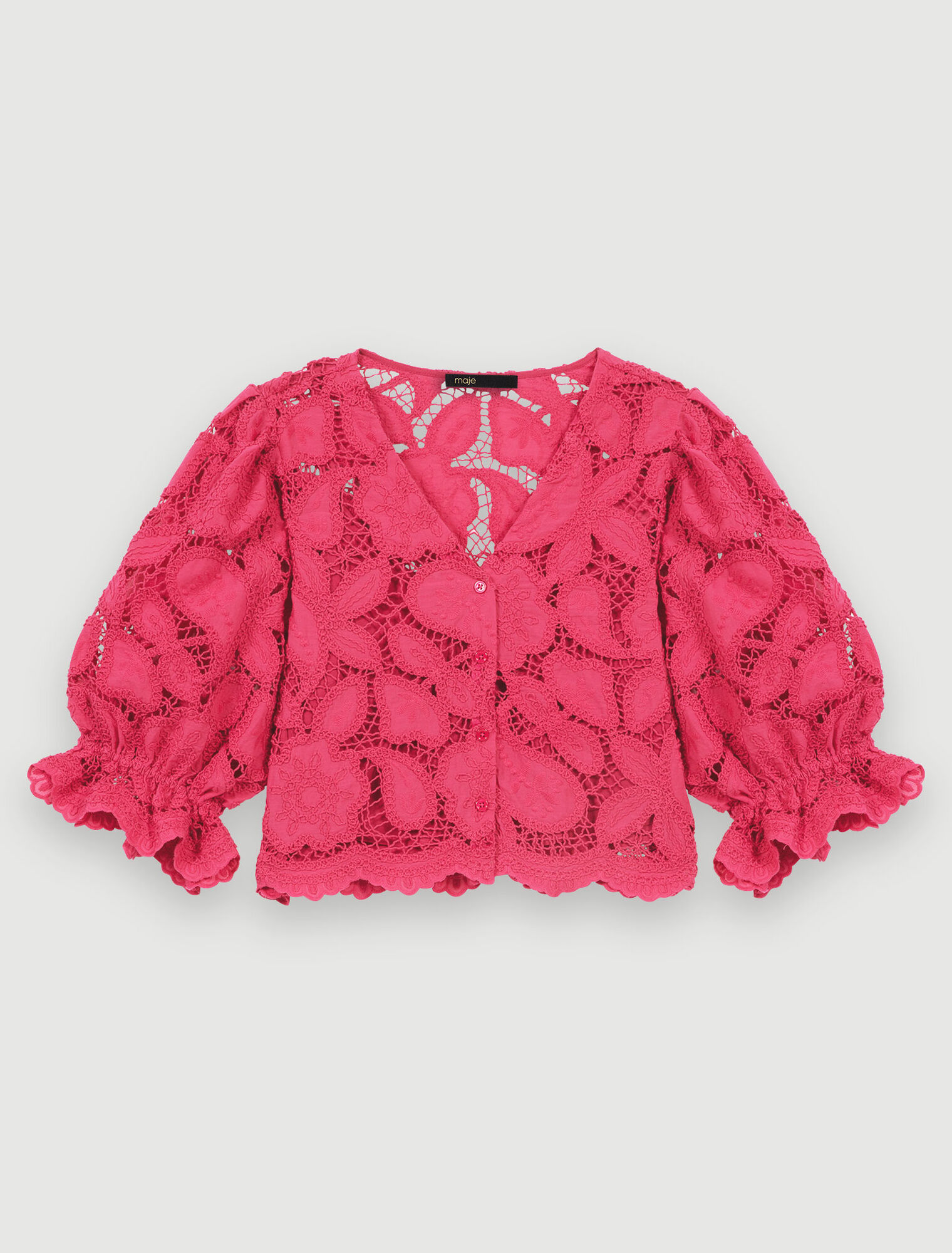 Chemise courte ajourée