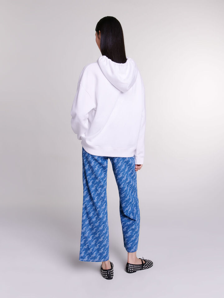 Sweatshirt oversize à strass