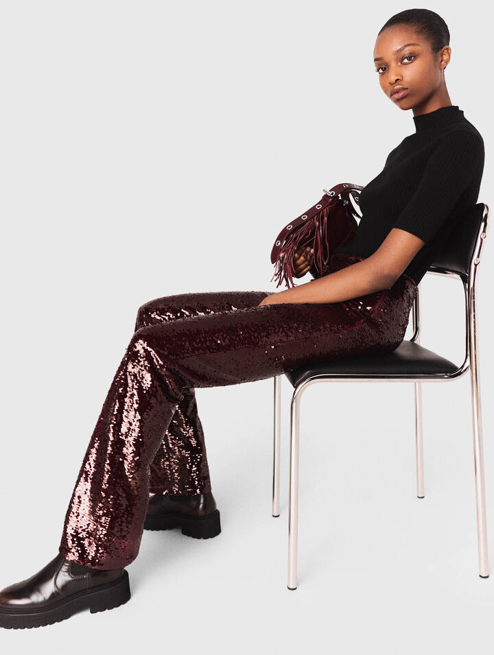 Pantalon brodé de sequins
