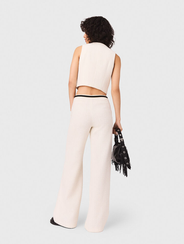 Pantalon large en tweed