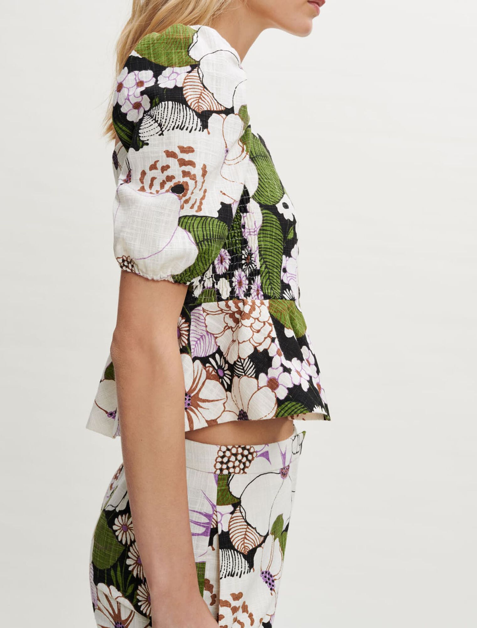 Top imprimé à fleurs 70's