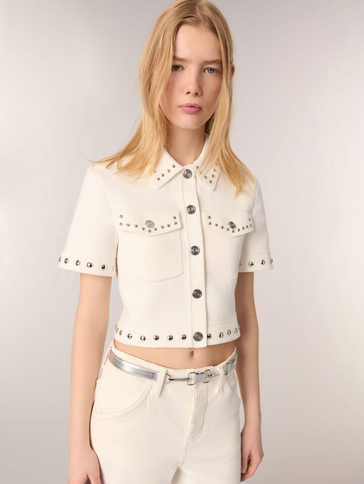 Ceinture en cuir métalisé