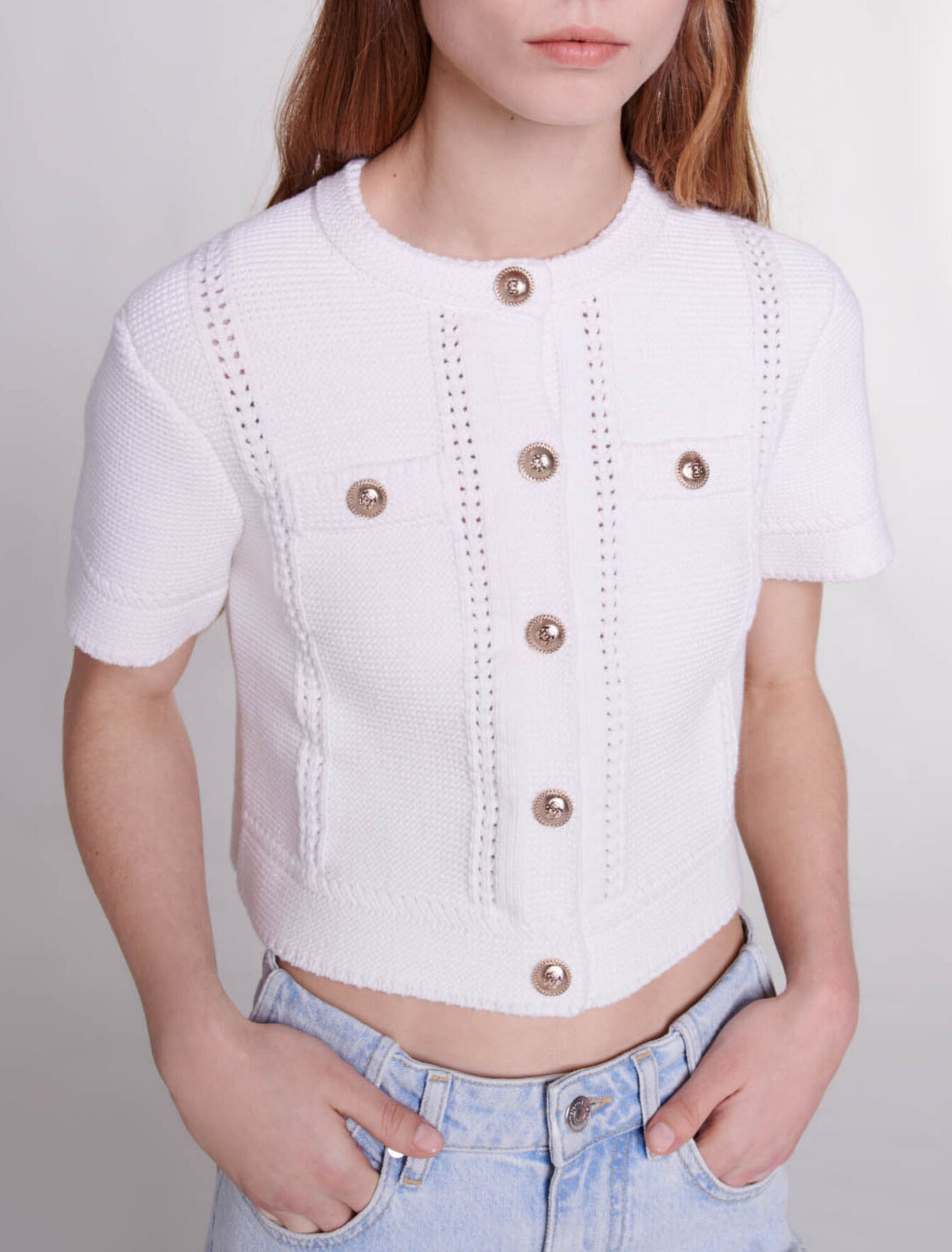 Cardigan en maille manches courtes