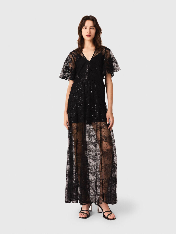 Robe longue en dentelle