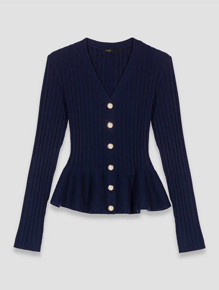 Cardigan à taille péplum