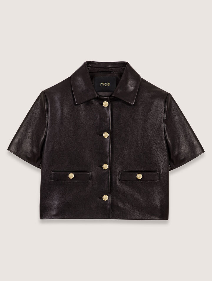 Veste courte en cuir