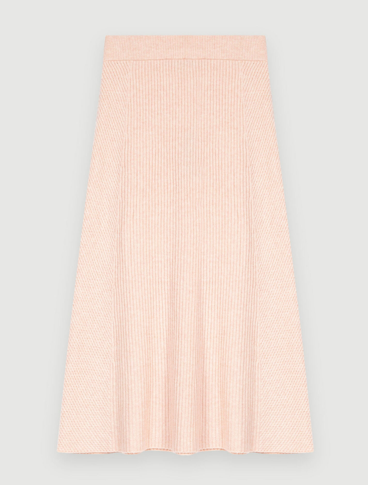 Jupe midi en maille stretch à côtes