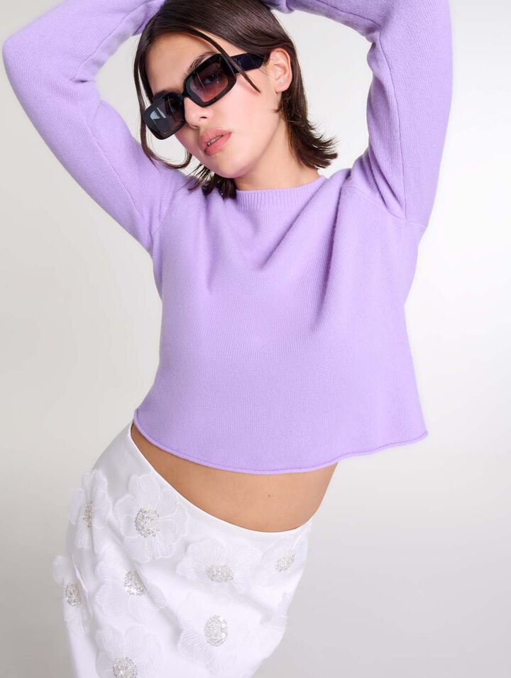 Pull court en cachemire