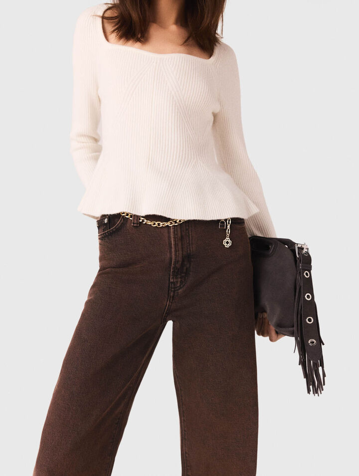 Jean bootcut avec cha&icirc;ne